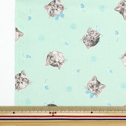 [De la quantité 5] Tissu "Nova siège Cat féminin vert nse-cat-gr" KOKKA 【Yuzawayaoriginal】