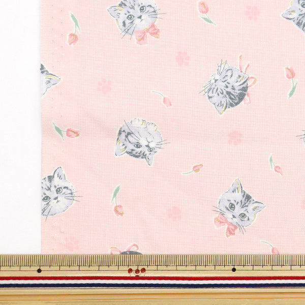 [الكمية من 5] الأقمشة "نوفا الأغطية قطة أنثوية وردي NSE-CAT-PI" KOKKA 【Yuzawayaإبداعي】