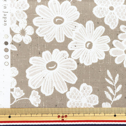 [De la quantité 5] Tissu 『Oxford En dentelle x en lin, petit motif floral ypa-59030-1a" KOKKA