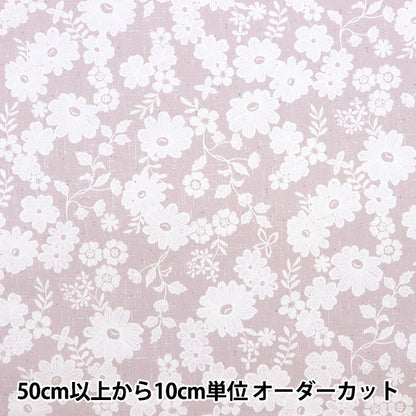 [De la quantité 5] Tissu 『Oxford En dentelle x en lin, petit motif floral ypa-59030-1b" KOKKA