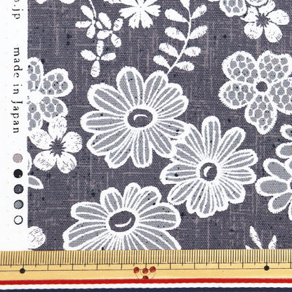 [De la quantité 5] Tissu 『Oxford En dentelle x en lin, petit motif floral ypa-59030-1d" KOKKA