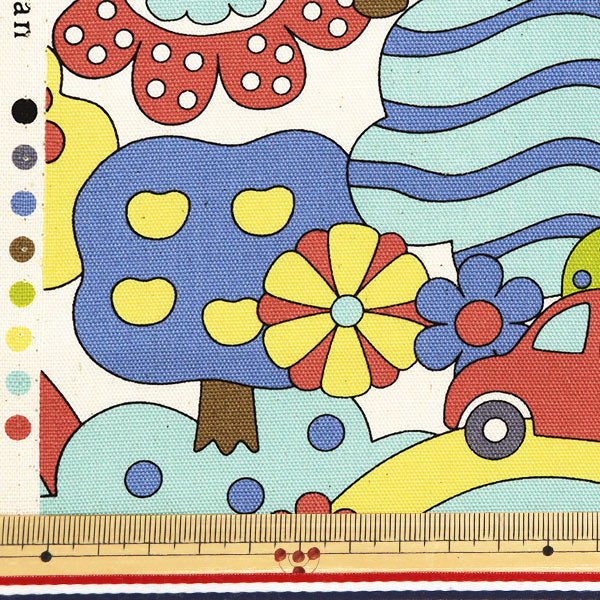 [Aus Menge 5] Stoff 『Oxford Retro School Rainbow YKA-29040-1A" KOKKA