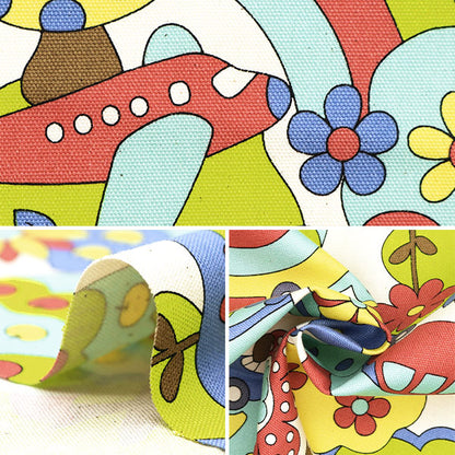 [Aus Menge 5] Stoff 『Oxford Retro School Rainbow YKA-29040-1A" KOKKA