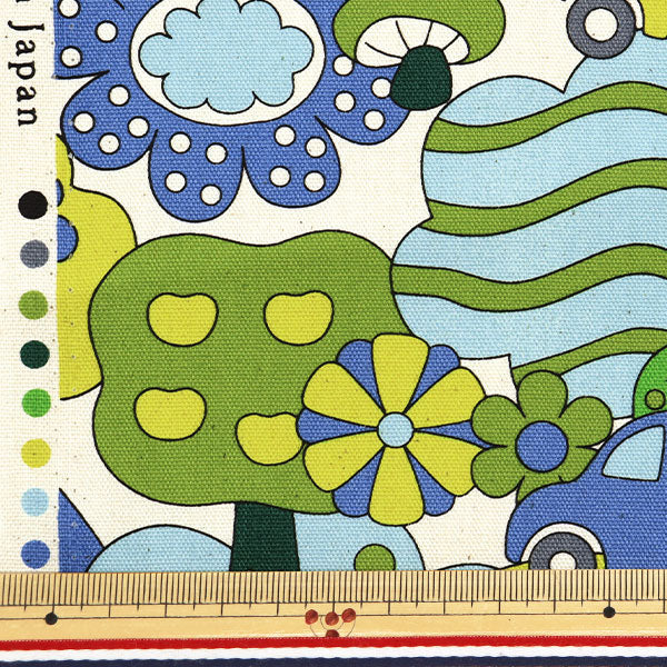 【即購入ok!!】Ms.OOJA 『Stories』5000枚限定生産 数量5から】 生地 『オックス Retro school 虹 YKA-29040-1C』 KOKKA