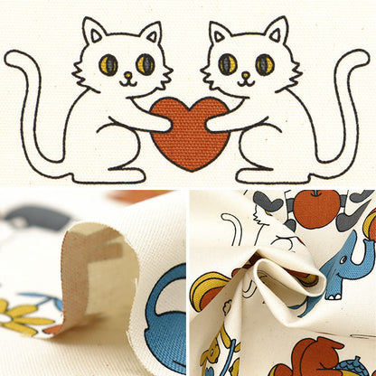 [De la cantidad 5] Tela 『Oxford Retro School Animal YKA-29040-2A" KOKKA