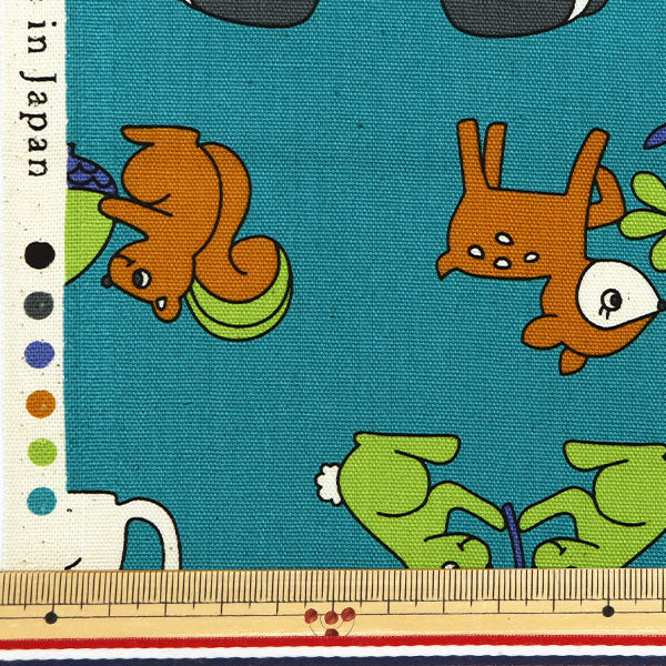 [Dalla quantità 5] Tessuto 『Oxford Animale della scuola retrò YKA-29040-2C" KOKKA