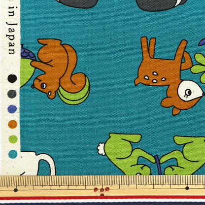 [Dalla quantità 5] Tessuto 『Oxford Animale della scuola retrò YKA-29040-2C" KOKKA