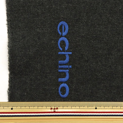 【数量5から】 生地 『echino (エチノ) ビエラ杢起毛 刺繍ボタニカル チャコールグレー×ブルー EKX-98080-80C』 KOKKA コッカ