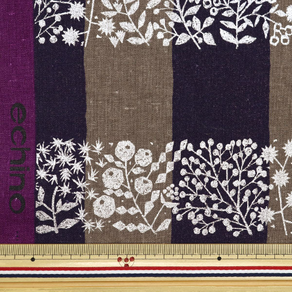 [Quantità a partire da 5] Tessuto "tela di lino in cotone ecotico reticolare marrone EKX-98090-91E" KOKKA