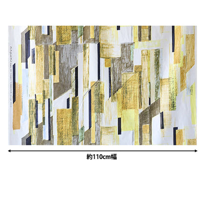 【数量5起】 織物 KESHIKI棉花維耶拉 Office street黄色×米色系EKX-4700-1D” KOKKA