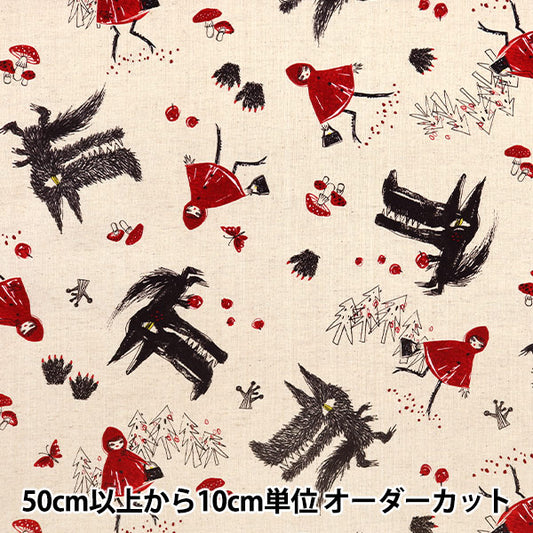 【数量5から】 生地 『SPELL BY MIA 綿麻キャンバス 赤ずきん キナリ EPX-2030-2A』 KOKKA コッカ