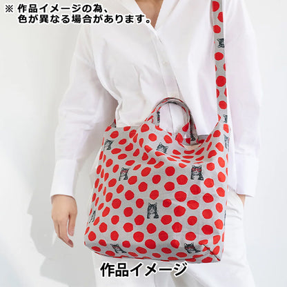 [Quantity starting from 5] Fabric "echino NekoNoe CAT Cotton Linen Canvas Red EYX-91000-100C" KOKKA