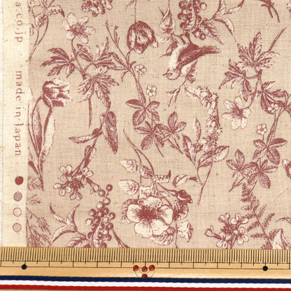 [Cantidad a partir de 5] Tela "Algodón y lino"láminas Jardín natural Red YGA-81070-2C" KOKKA