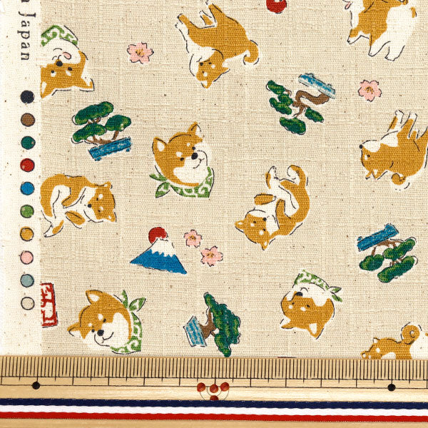 [Quantity starting from 5] Fabric "Dobby Shiba Inu Kinari YKA-31060-2A" KOKKA