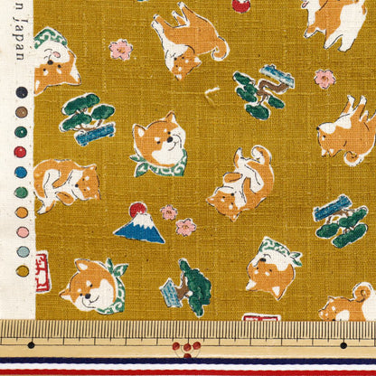 [Quantity starting from 5] Fabric "Dobby Shiba Inu Mustard YKA-31060-2D" KOKKA