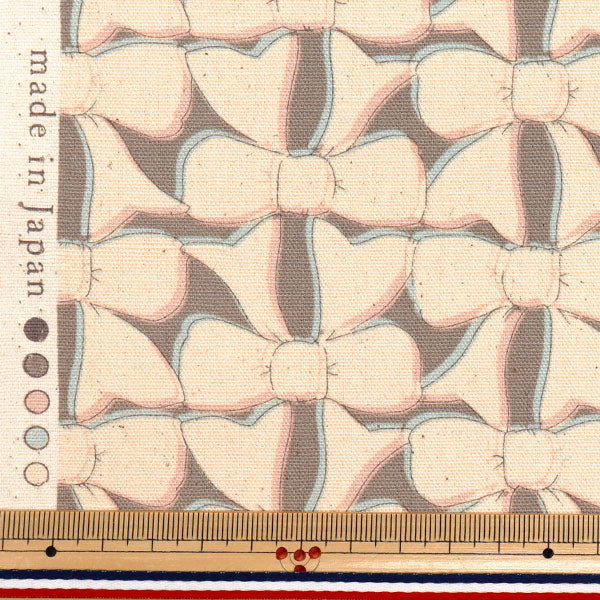 [Cantidad a partir de 5] Tela 『Oxford Linnea Cinta Gris x kinari yka-3100-1c" KOKKA