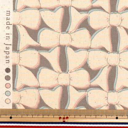 [Cantidad a partir de 5] Tela 『Oxford Linnea Cinta Gris x kinari yka-3100-1c" KOKKA