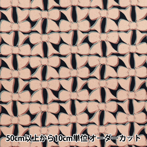 [Cantidad a partir de 5] Tela 『Oxford Linnea Cinta Black X Pink YKA-3100-1D" KOKKA