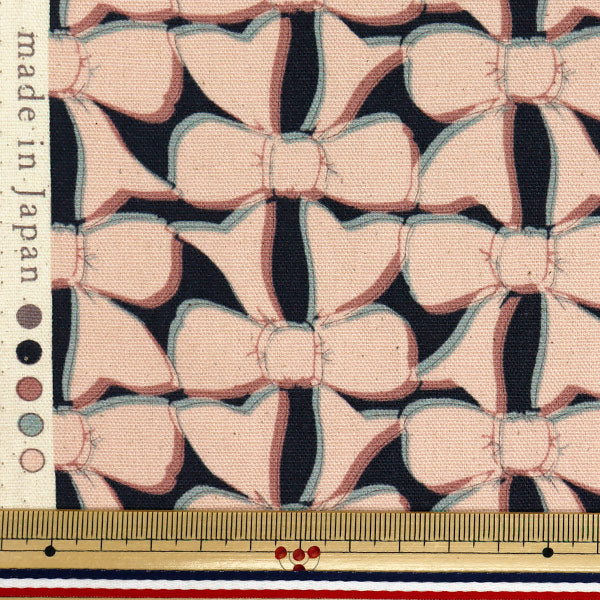 [Cantidad a partir de 5] Tela 『Oxford Linnea Cinta Black X Pink YKA-3100-1D" KOKKA