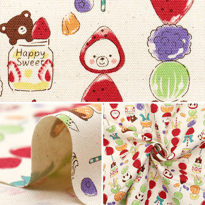 [Quantité à partir de 5] Tissu 『Oxford Délicieux animal tanfurukuma kinari yga-81060-2a" KOKKA