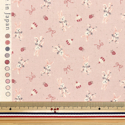 [Cantidad a partir de 5] Tela 『Oxford Chibi Puri Rabbit Pink YKA-31120-1b" KOKKA