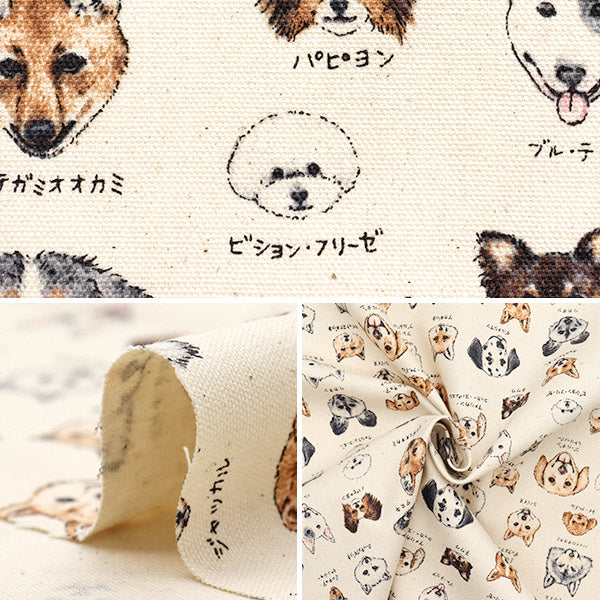 [Quantità a partire da 5] Tessuto 『Oxford Serie di libri illustrati Dog Restaurant YPA-61000-2A" KOKKA