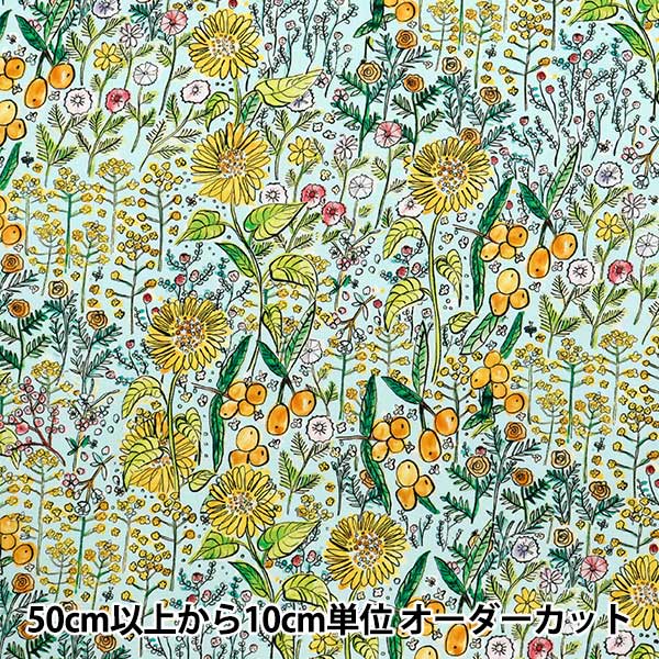 【数量5から】 生地 『Paper message(ペーパーメッセージ) シーチング はちみつの花 EGXA-8006-3A』 KOKKA コッカ