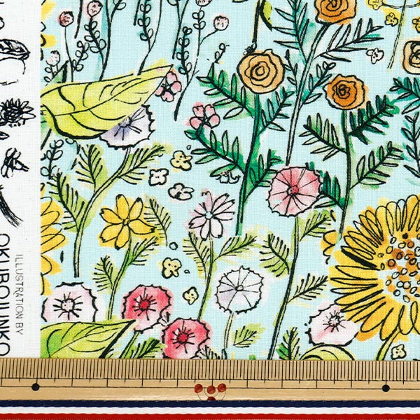 【数量5から】 生地 『Paper message(ペーパーメッセージ) シーチング はちみつの花 EGXA-8006-3A』 KOKKA コッカ