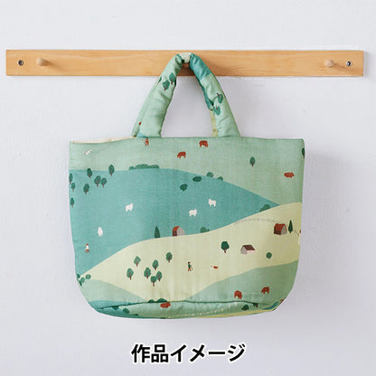 【数量5から】 生地 『MUDDY WORKS(マディワークス) Wガーゼ Farm ブルーグリーン EKX-140-A』 KOKKA コッカ