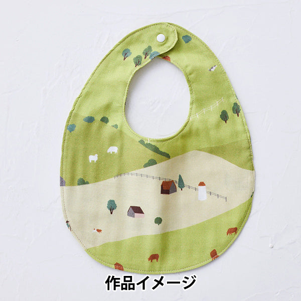 【数量5から】 生地 『MUDDY WORKS(マディワークス) Wガーゼ Farm イエローグリーン EKX-140-B』 KOKKA コッカ