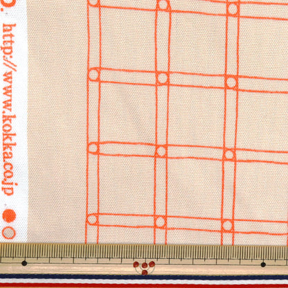 【数量5から】 生地 『MUDDY WORKS(マディワークス) オックス Rubber band check ライトベージュ EKX-141-B』 KOKKA コッカ