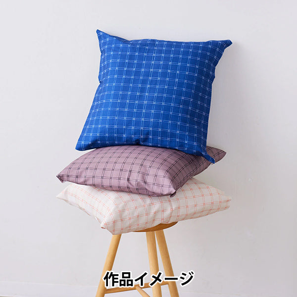 【数量5から】 生地 『MUDDY WORKS(マディワークス) オックス Rubber band check モーブ EKX-141-C』 KOKKA コッカ