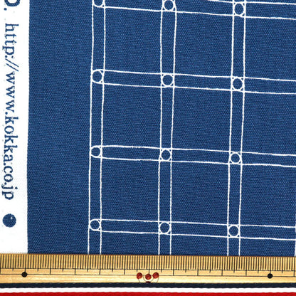 【数量5から】 生地 『MUDDY WORKS(マディワークス) オックス Rubber band check ネイビー EKX-141-D』 KOKKA コッカ