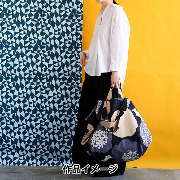 [Quantité à partir de 5] Tissu "Echino Cloud Flower Cotton Linen Canvas Black Ekx-98120-20D" KOKKA