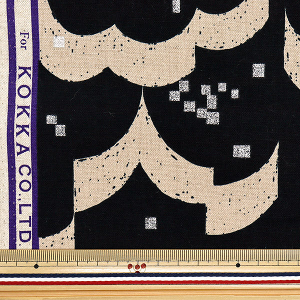 [Quantità a partire da 5] Tessuto "tela di lino in cotone float echino nero EKX-98120-21d" KOKKA