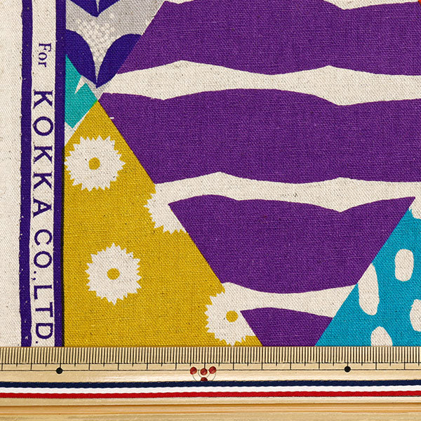 [Quantité à partir de 5] Tissu "Echino Rhombus Coton et toile de lin Multi Ekx-98120-22A" KOKKA