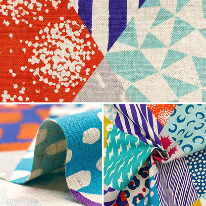 [Quantité à partir de 5] Tissu "Echino Rhombus Coton et toile de lin Multi Ekx-98120-22A" KOKKA