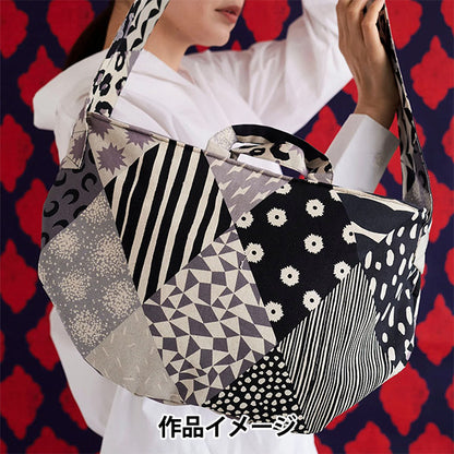 [Количество, начиная с 5] Ткань "Echino Rhombus Cotton Lenen Canvas Black Ekx-98120-22d" KOKKA