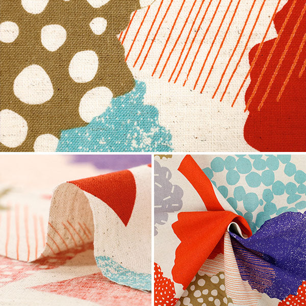 [الكمية تبدأ من 5] الأقمشة "بياضات القطن echinoالأغطية أحمر ساطع EKX-98130-30A" KOKKA