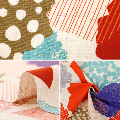 [الكمية تبدأ من 5] الأقمشة "بياضات القطن echinoالأغطية أحمر ساطع EKX-98130-30A" KOKKA