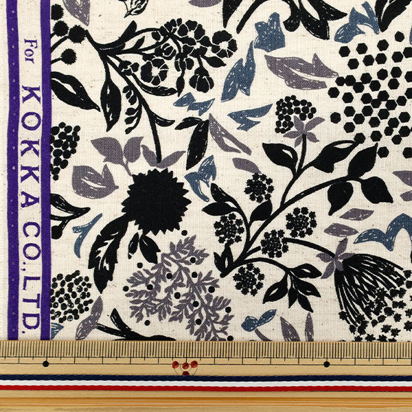 [数量从5开始] 织物 "echino棉布亚麻板材织物 杂音白色EKX-98130-31B" KOKKA