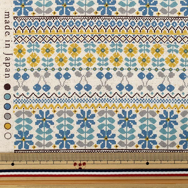 [Quantità a partire da 5] Tessuto "Canvas cotone tela kiite blu yka-36120-1b" KOKKA