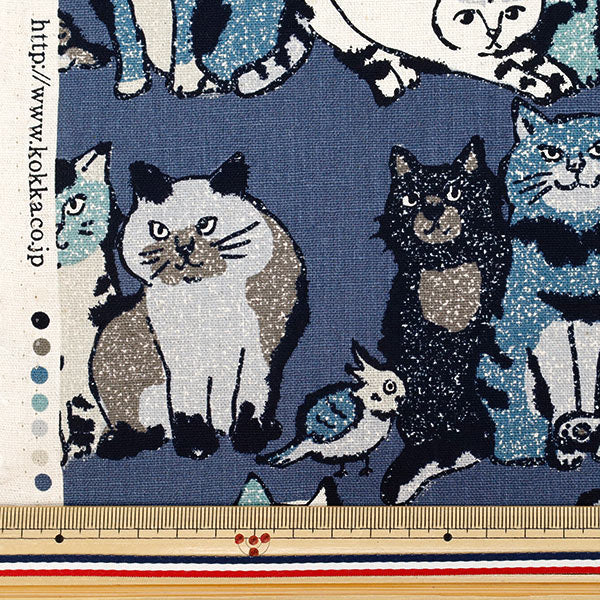【数量5起】 織物 棉麻画布Art CAT海军YGA-86020-1E" KOKKA