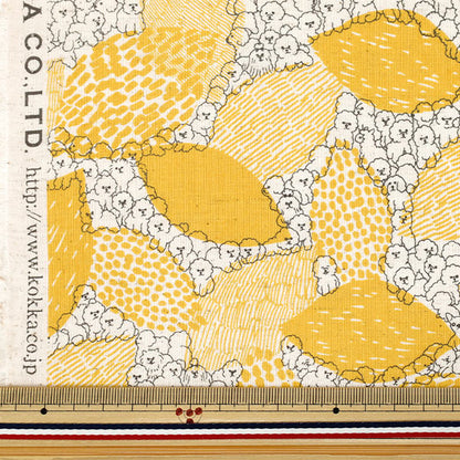 [الكمية تبدأ من 5] الأقمشة "رخام سود القطن والكتانالأغطية Bichonfrise أصفر EGX-8502-1A" KOKKA