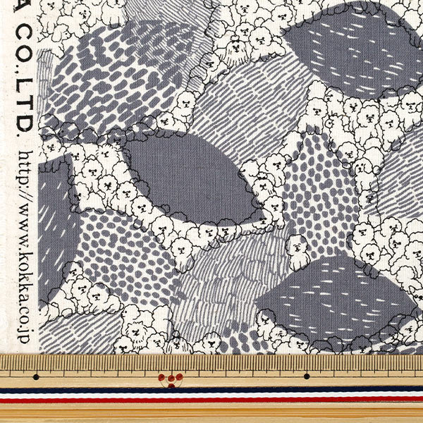 【数量5から】 生地 『marble SUD(マーブルシュッド) 綿麻シーチング BichonFrise グレー EGX-8502-1B』 KOKKA コッカ