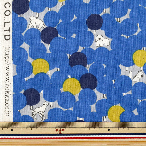 【数量5から】 生地 『marble SUD(マーブルシュッド) 綿麻シーチング tree dot ブルー EGX-8502-2A』 KOKKA コッカ