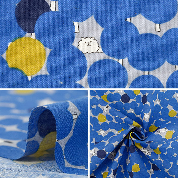 【数量5から】 生地 『marble SUD(マーブルシュッド) 綿麻シーチング tree dot ブルー EGX-8502-2A』 KOKKA コッカ