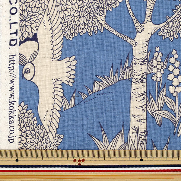 【数量5から】 生地 『marble SUD(マーブルシュッド) 綿麻シーチング forest ブルー EGX-8502-3A』 KOKKA コッカ