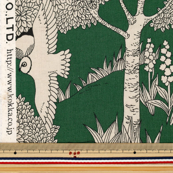 [الكمية تبدأ من 5] الأقمشة "رخام سود القطن والكتانالأغطية الغابات الأخضر EGX-8502-3C" KOKKA