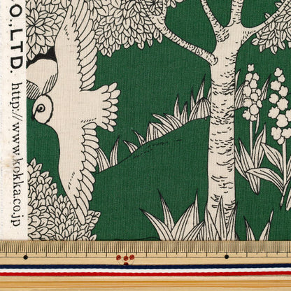 [الكمية تبدأ من 5] الأقمشة "رخام سود القطن والكتانالأغطية الغابات الأخضر EGX-8502-3C" KOKKA